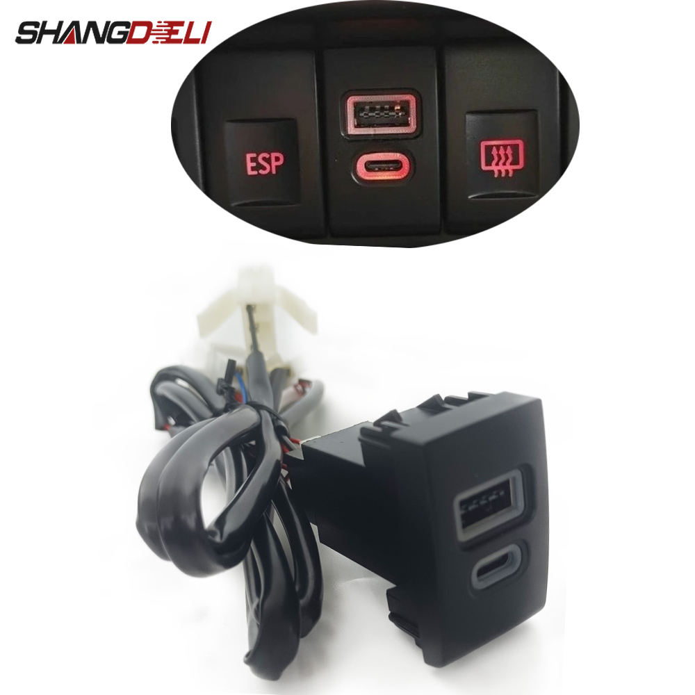 Usb C Power Adapter - Carregador de Carro 1PC com Tomada