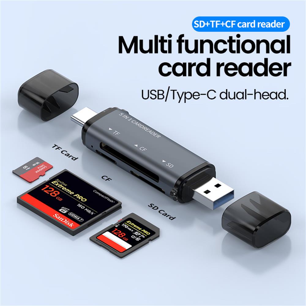 Laptop Accessories For Programmers - Leitor de cartão usb 5 em