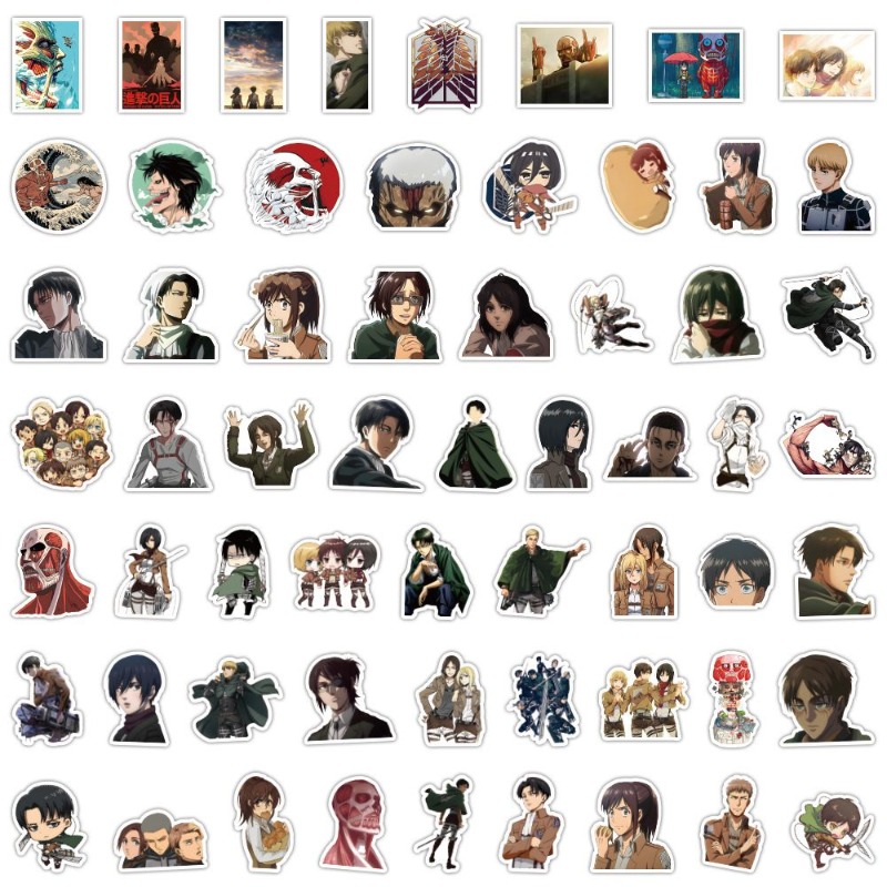 Laptop Accessories Toy - 60 Adesivos de Anime Attack on