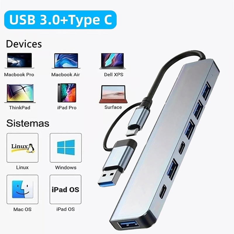 Laptop Accessories For Programmers - Hub USB3.0 2 em 1 com