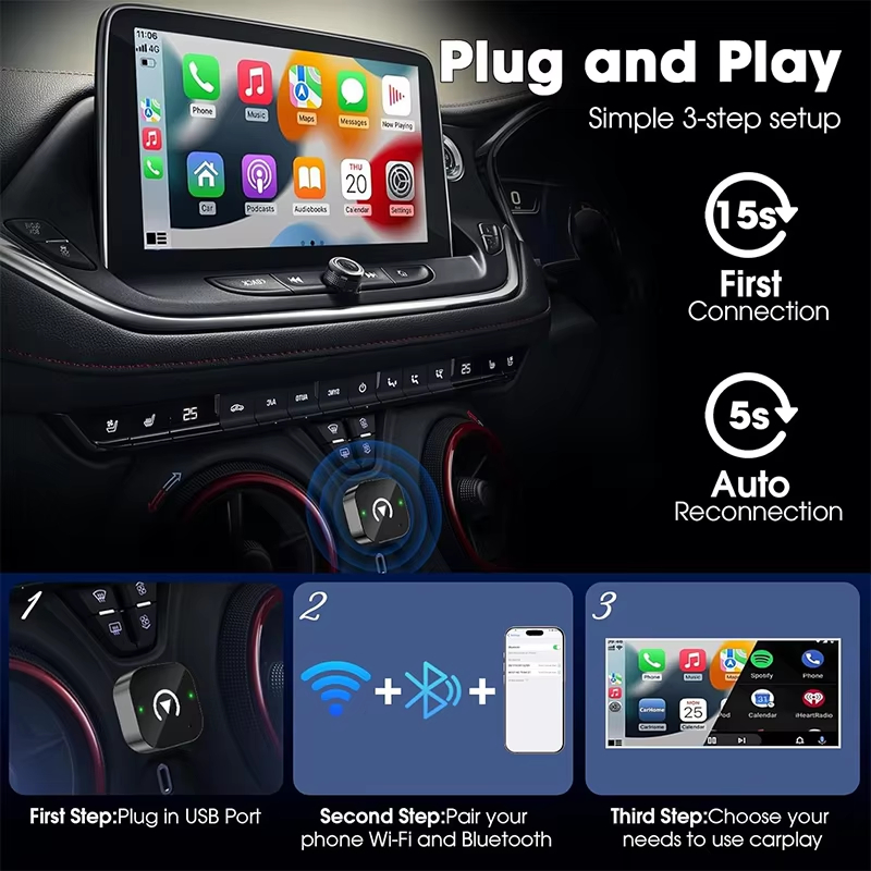 Adaptador CarPlay Sem Fio 2 em - Usb C Power Adapter avaliação e preço