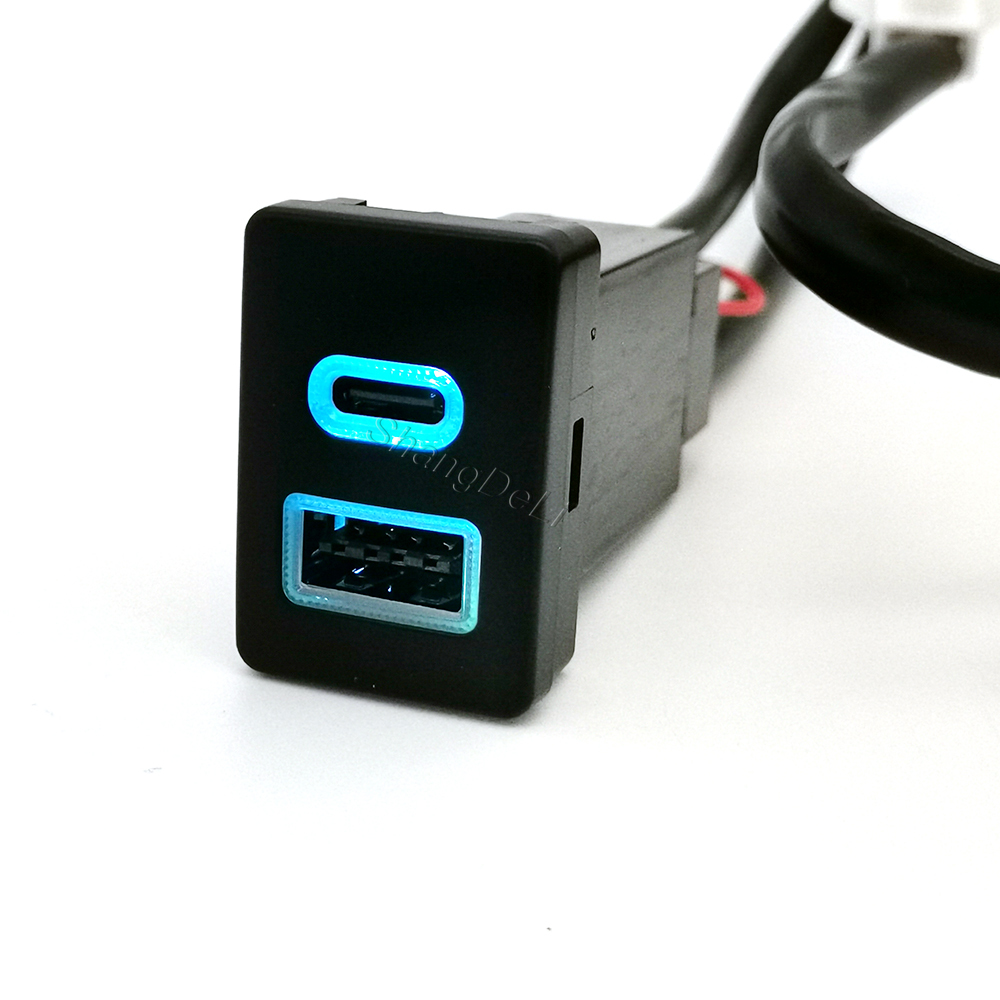 Carro azul led luz dupla carre - Usb C Power Adapter avaliação e preço