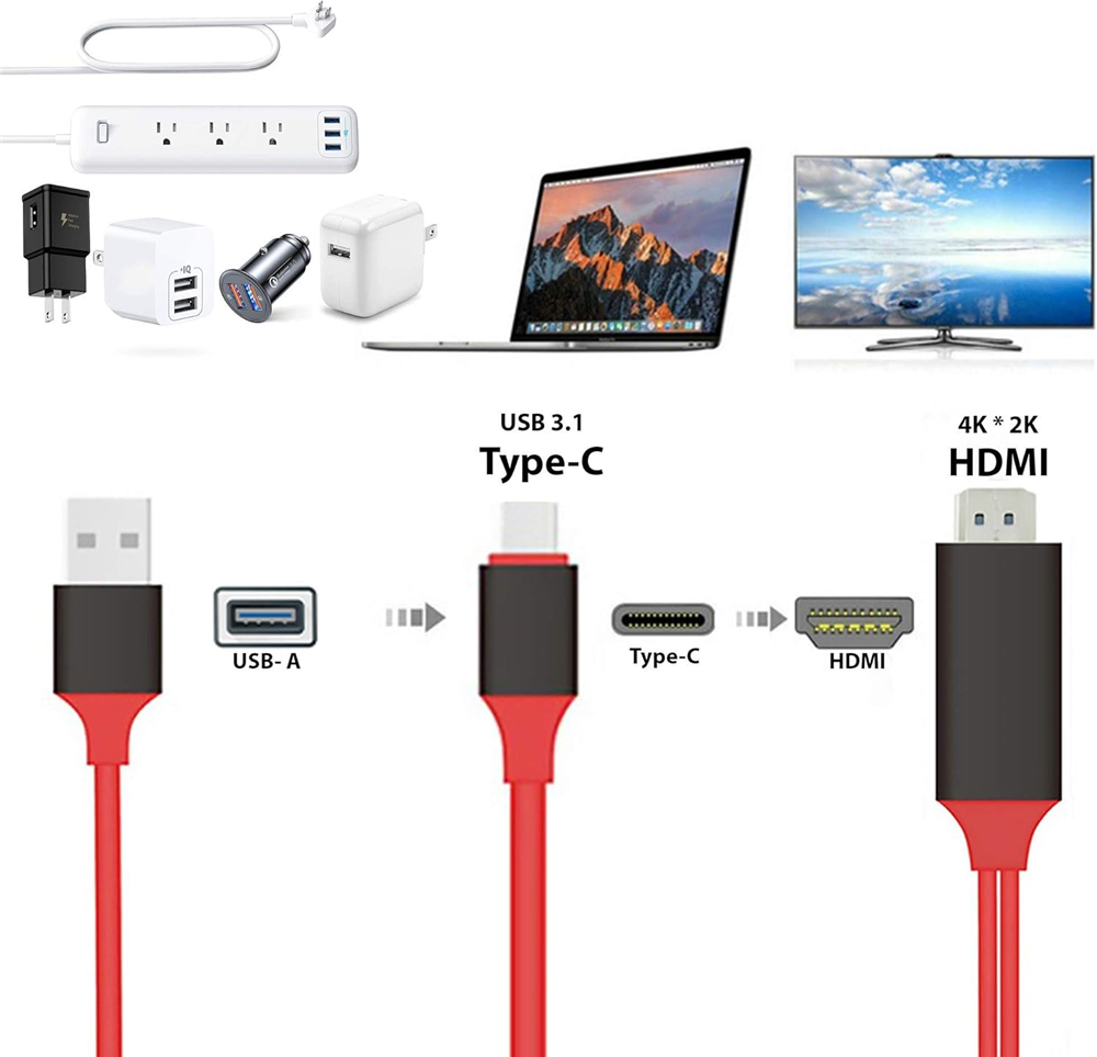 Adaptador Tipo-C para HDMI 2M  - Usb C Power Adapter avaliação e preço