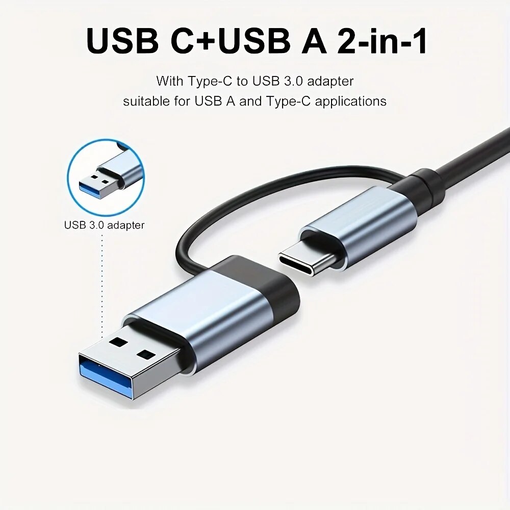Hub USB3.0 2 em 1 com 7 Portas - Laptop Accessories For Programmers avaliação e preço