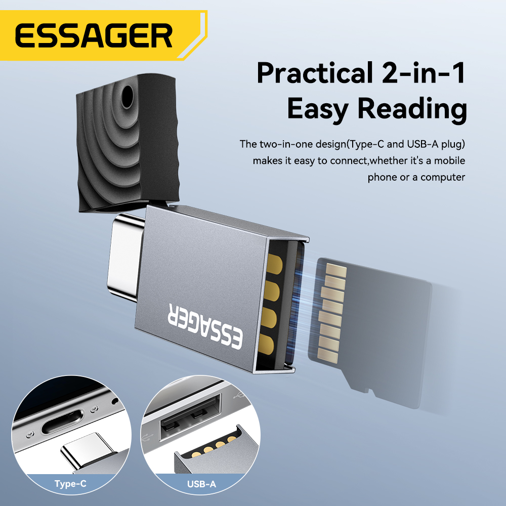 Essager 2 em 1 leitor de cartã - Laptop Accessories For Programmers avaliação e preço
