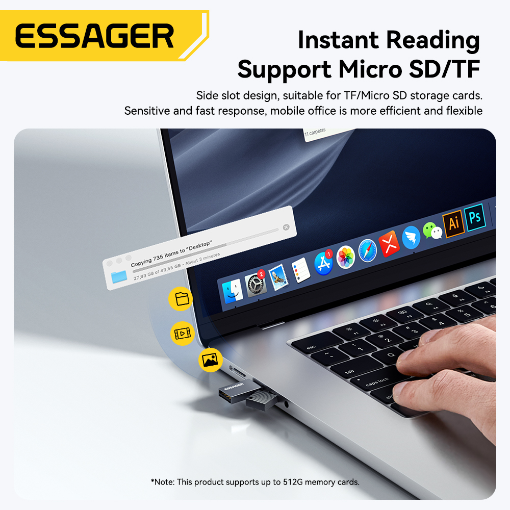 Essager 2 em 1 leitor de cartã - Laptop Accessories For Programmers avaliação e preço