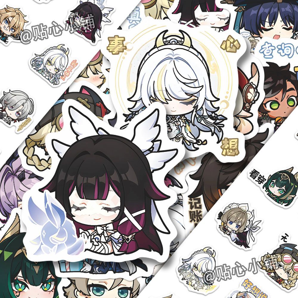 64PCS Adesivos de Anime Genshi - Laptop Accessories Parts avaliação e preço