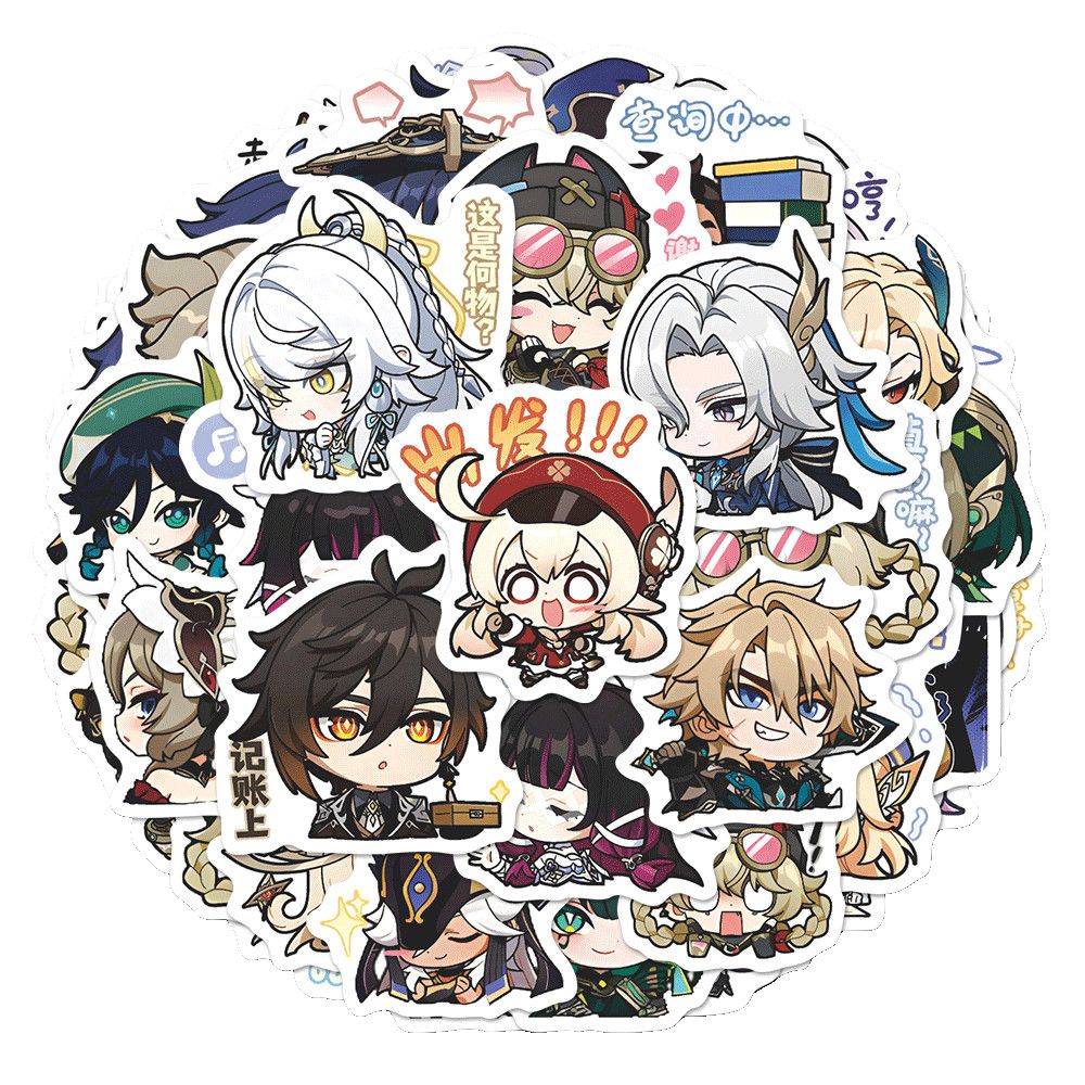 64PCS Adesivos de Anime Genshi - Laptop Accessories Parts avaliação e preço